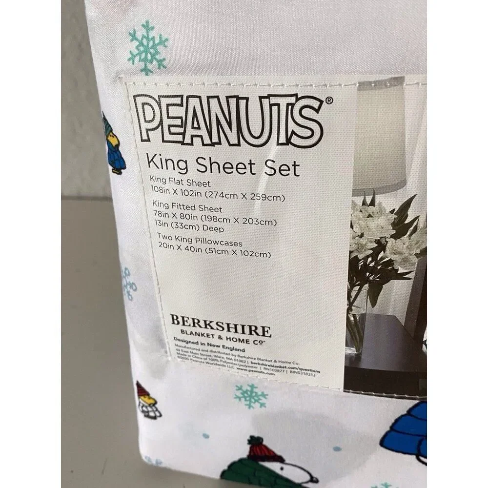 Peanuts Snoopy Puffy Puffer Coat Jacket Sheet‎ Set KING SIZE Multicolor Soft NEW